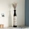 Handcrafted Black and White Waterproof Ceramic Floor Vase - Neat Classic Bottle Shaped Vase, Freestanding Design, Perfect for Tall Floral Arrangements